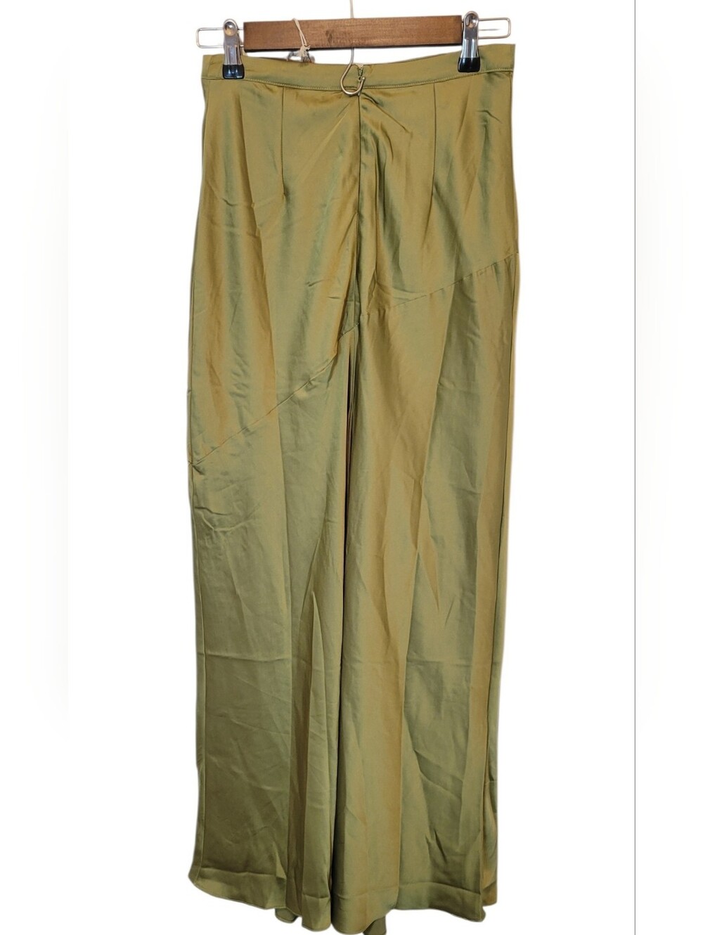 Blu Pepper NWT Sage Green Satin High Slit Maxi Skirt Size Small Elegant Slip Ski - Picture 3 of 8